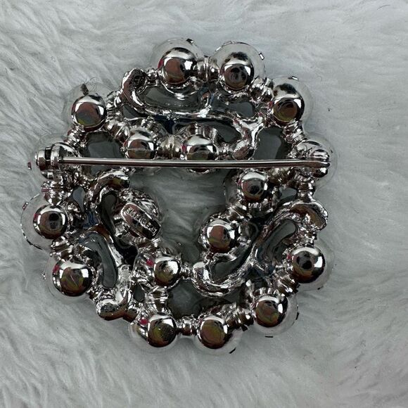 Vintage Eisenberg Womens Brooch Pin with Earrings Set Blue Stone Silver Tone - Picture 3 of 7